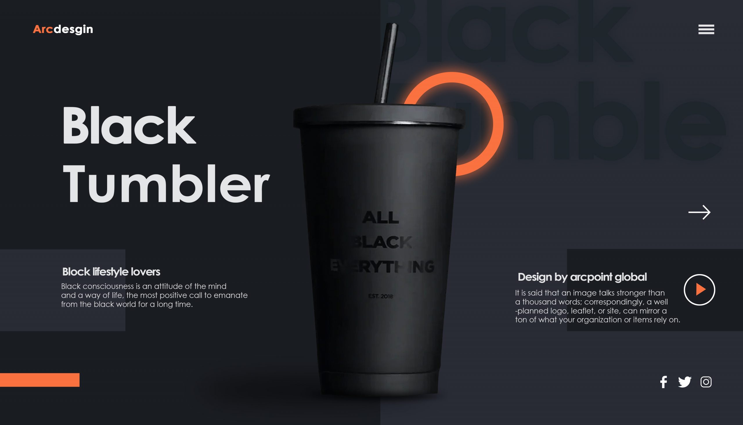 Black tumbler